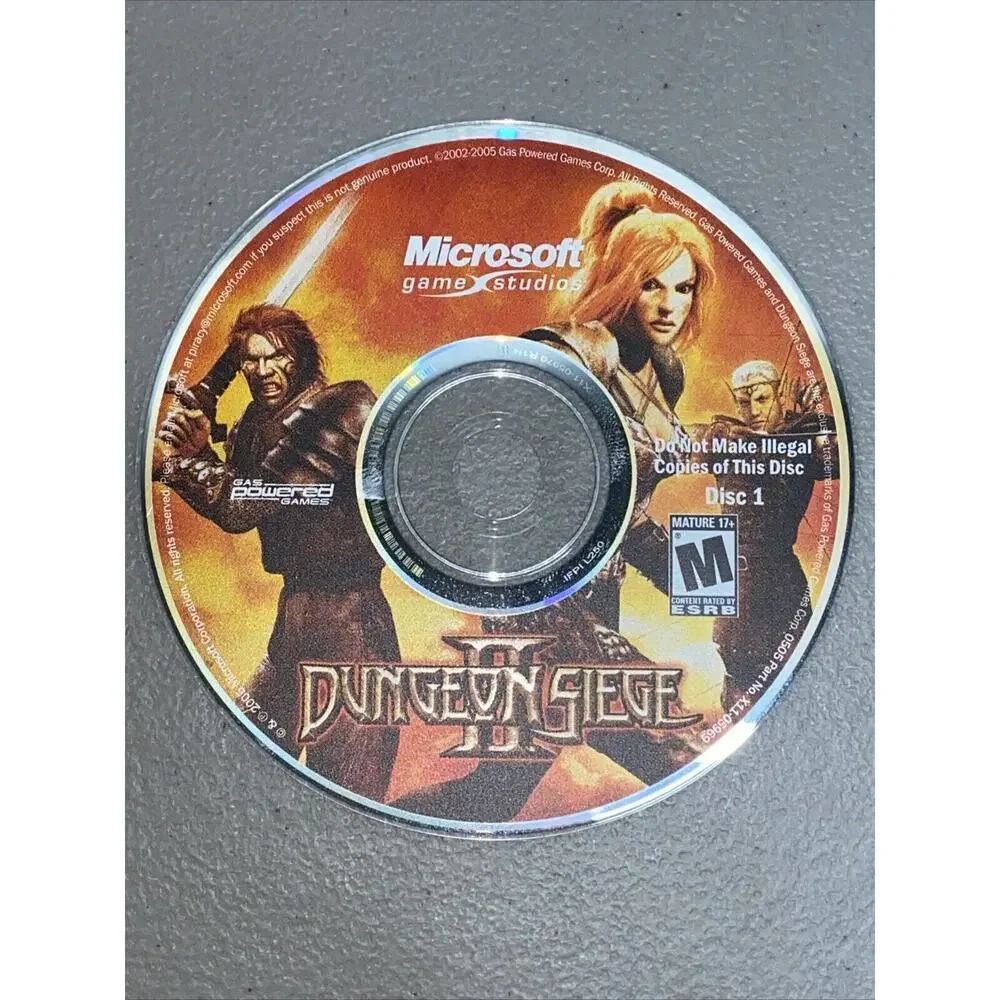 Dungeon Siege II 2 Microsoft PC CD ROM Games 2005 4 Disc Set With Box NO Manual